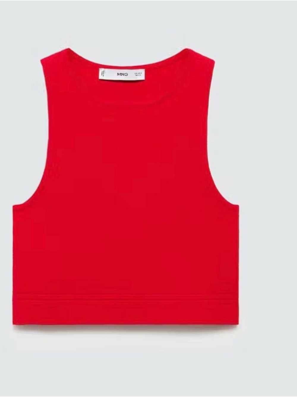 MANGO Red Fine Knit Cropped Tank Top – Size S NWT
